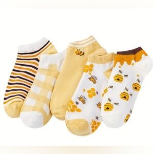 NWT 5 Pairs Bee Print Women's sOcks